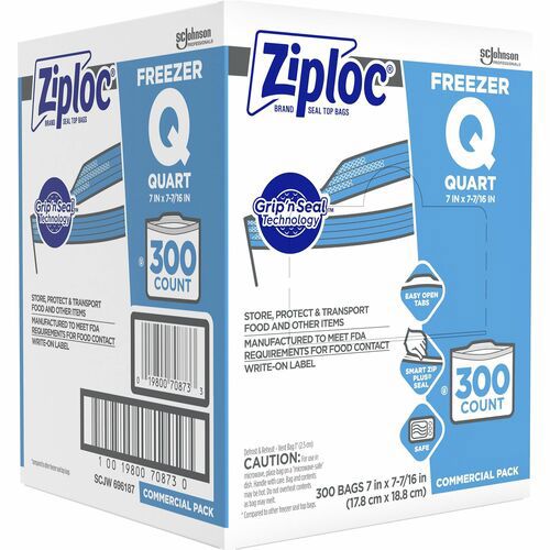 BAG,ZIPLOC FREEZER QT,300