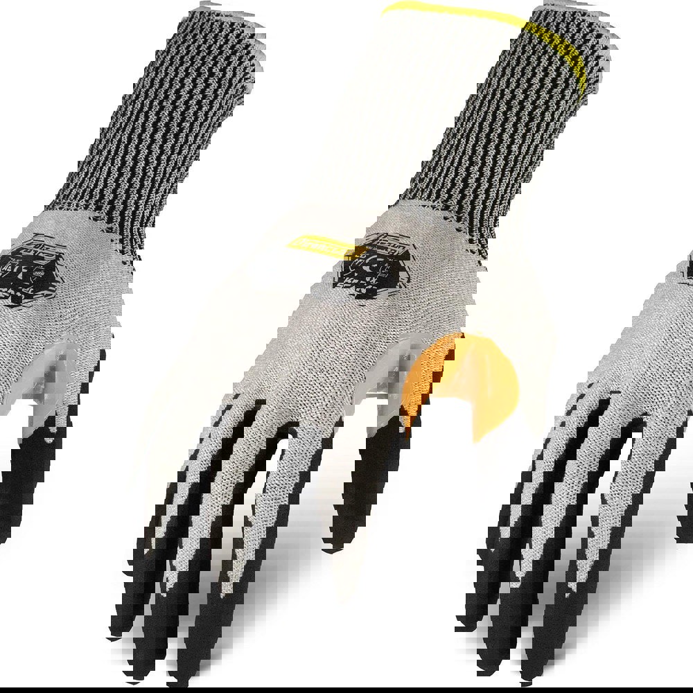 Puncture-Resistant Gloves: Size Large, ANSI Cut A4, ANSI Puncture 3, Foam Nitrile, HPPE Steel Blend Knit