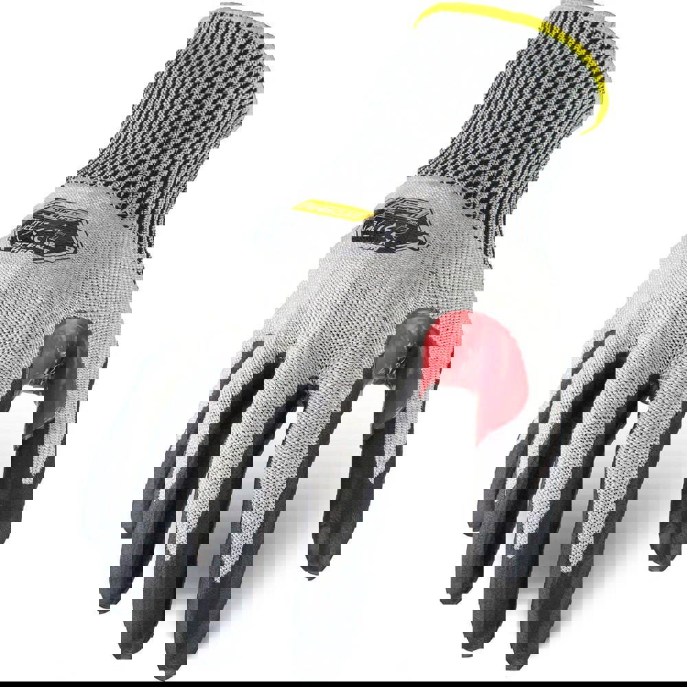 Puncture-Resistant Gloves: Size Medium, ANSI Cut A6, ANSI Puncture 4, Foam Nitrile, HPPE Steel Blended Knit