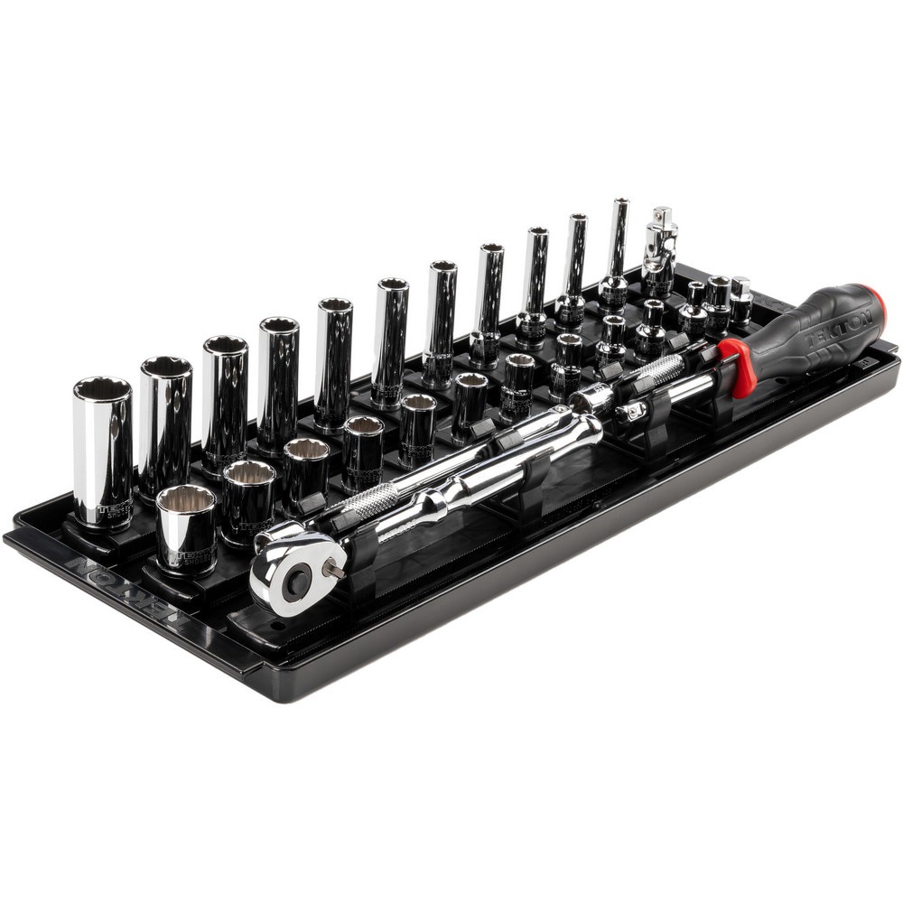Socket Sets; Set Type: Deep; Standard; Ratchet&Socket Set ; Drive Size: 1/4 in ; Minimum Size (Inch): 0.15625 ; Maximum Size (Inch): 0.5625 ; Tool Type: 1/4 in Standard & Deep Socket Set ; Material: Steel