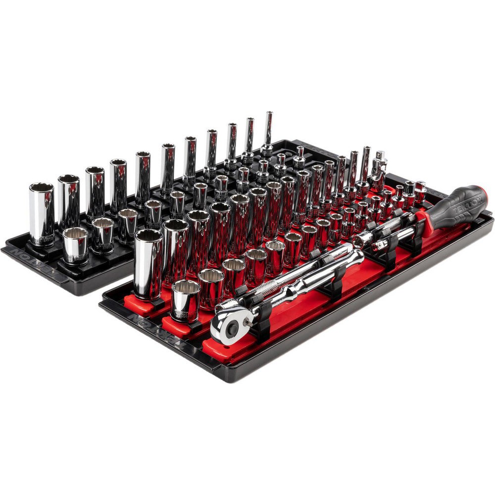 Socket Sets; Set Type: Deep; Standard; Ratchet&Socket Set ; Drive Size: 1/4 in ; Minimum Size (Inch): 0.15625 ; Maximum Size (Inch): 0.5625 ; Tool Type: 1/4 in Standard & Deep Socket Set ; Material: Steel