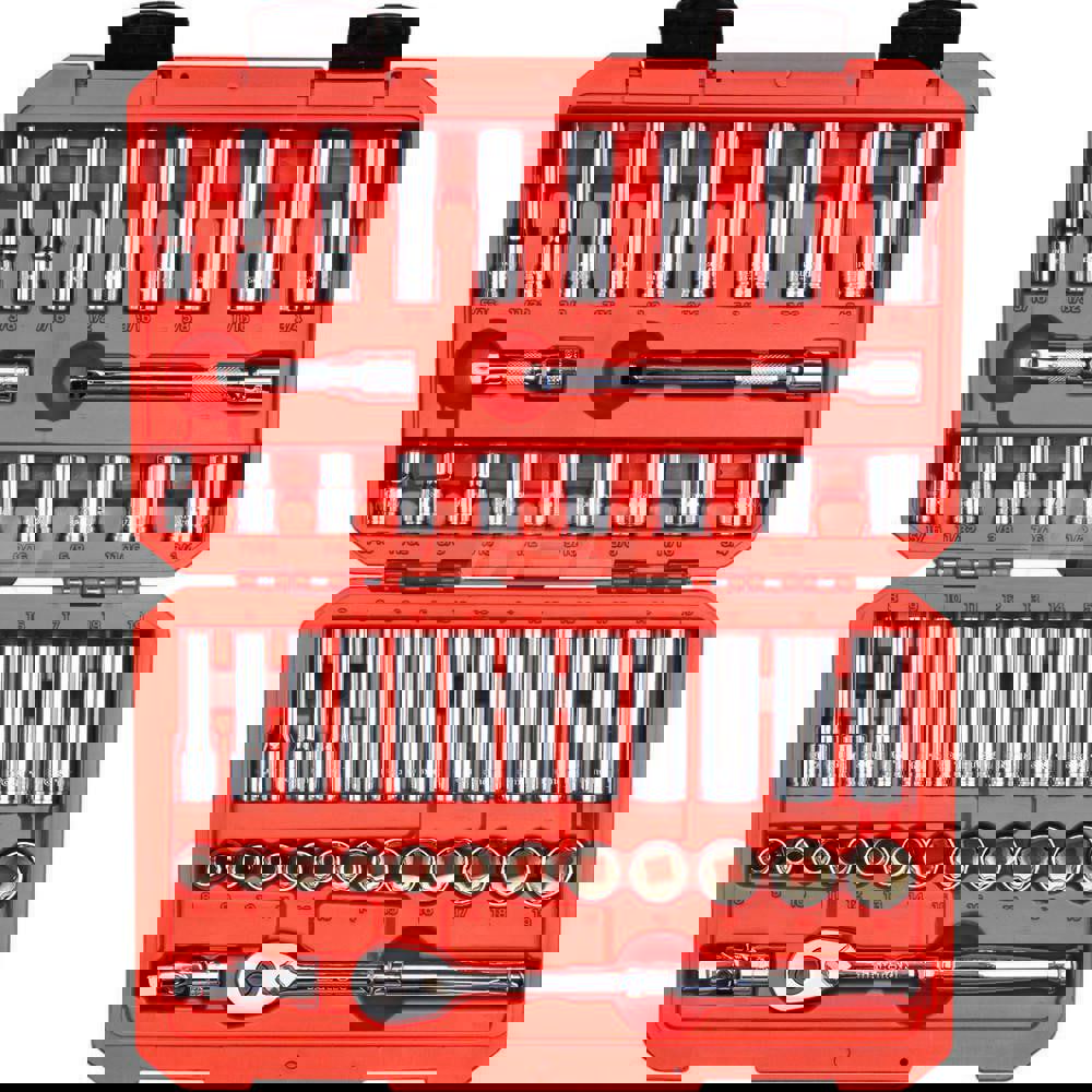 3/8 Inch Drive 12-Point Socket and Ratchet Set, 47-Piece (5/16-3/4 in., 8-19 mm)