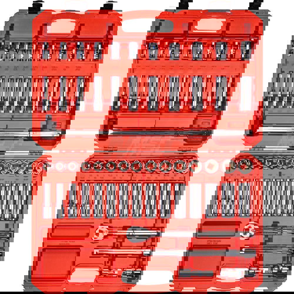 1/2 Inch Drive 6-Point Socket and Ratchet Set, 58-Piece (3/8-1 in., 10-24 mm)