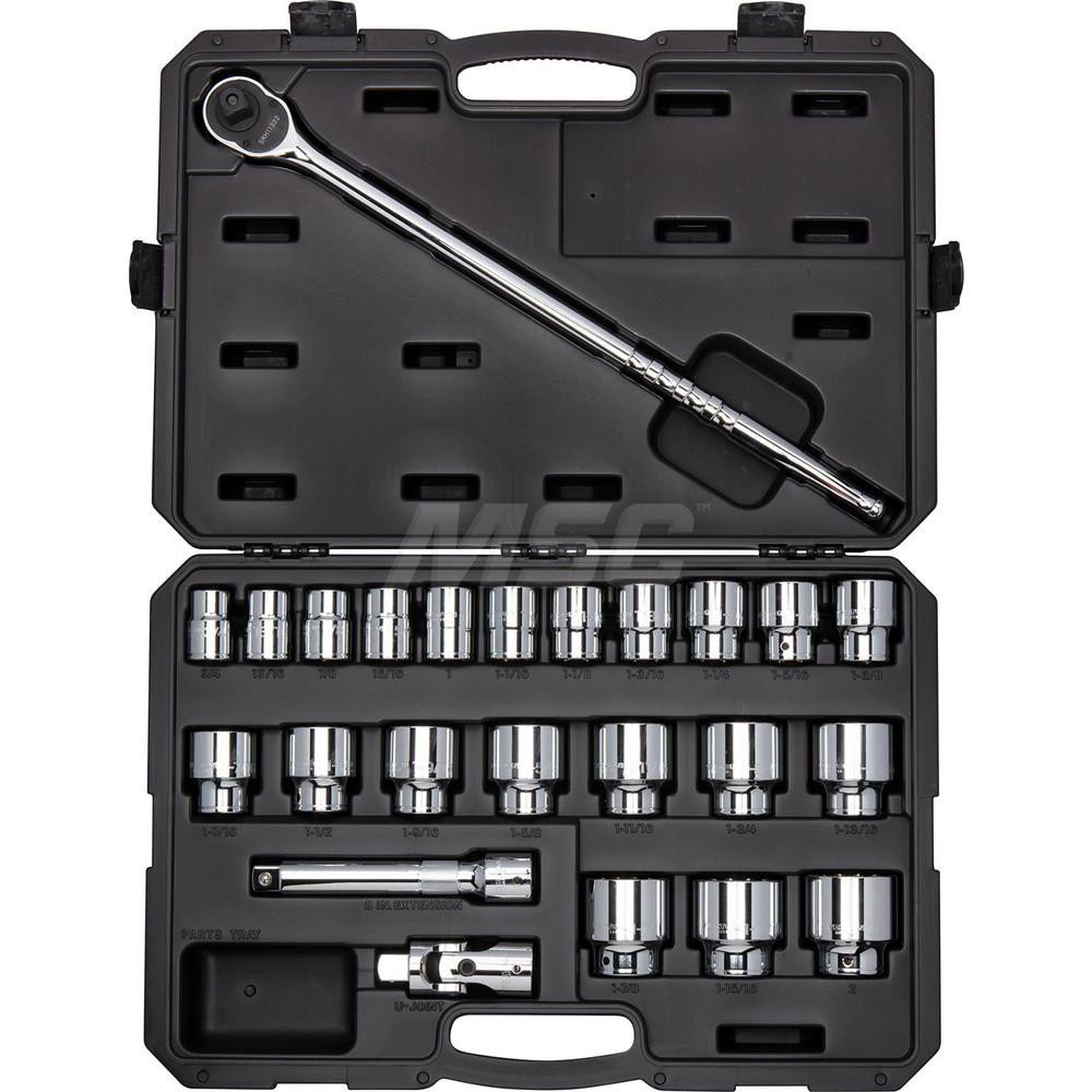 3/4 Inch Drive 6-Point Socket & Ratchet Set, 25-Piece (3/4-2 in.)