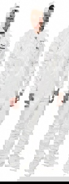 Disposable Coveralls: Size 3X-Large, 3.6 oz, Saranex, Zipper Closure