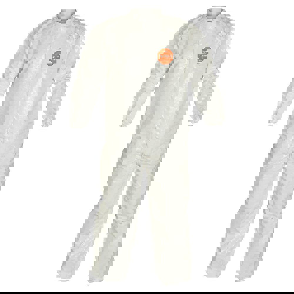 Disposable Coveralls: Size 3X-Large, 3.6 oz, Saranex, Zipper Closure