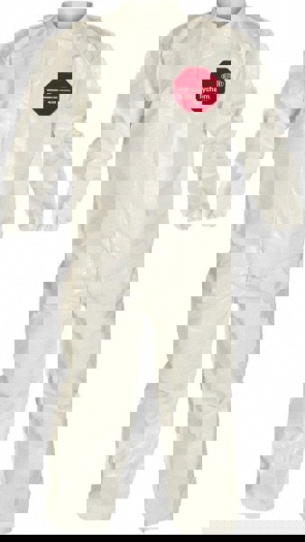 Disposable Coveralls: Size X-Large, 3.6 oz, Saranex, Zipper Closure