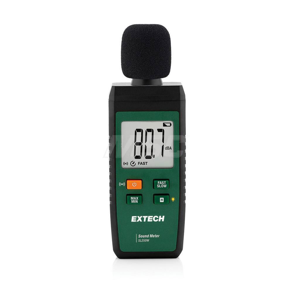 Sound Meters; Meter Type: Class 1 Sound Meter ; Maximum Decibel Rating: 130 ; Minimum Decibel Rating: 30 ; Frequency Weighting: A ; Accuracy: 11.5 dB ; Battery Size: 3x AAA (1.5 V)Battery