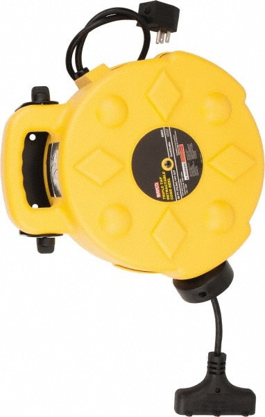 Cord & Cable Reel: 14 AWG, 50' Long, Outlet End