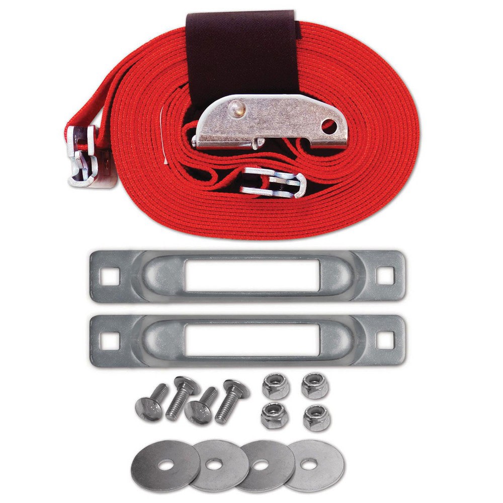 Tie Down Kits; Type: Cart Tie Down Kit ; Color: Red ; Material: Steel; Polyester ; Overall Length (Feet): 16 ; Number of Hooks: 2 ; Head/Holder Diameter (Fractional Inch): 2