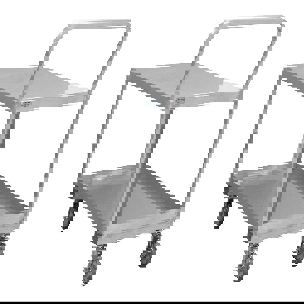 Mobile Utility Cart: Stainless Steel, Silver