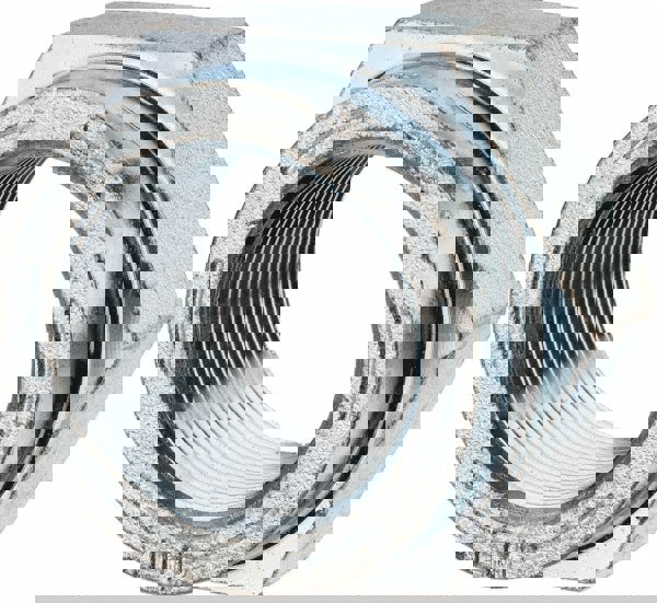 Hex Lock Nut: Distorted Thread, 1-1/2-12, Grade C Steel, Cadmium Clear-Plated