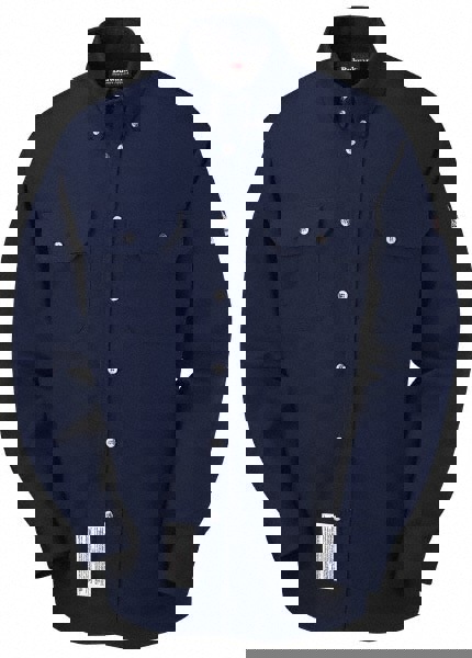 Fire-Resistant Shirt: 3X-Large, Navy Blue, Cotton, 7 oz