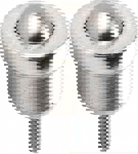 Ball Transfer: 15.9 mm Ball Dia, Carbon Steel, Round Base