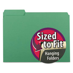 File Folders with Top Tab: Letter, Green, 100/Pack