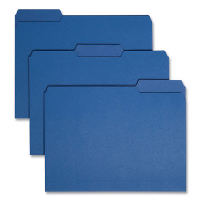 File Folders with Top Tab: Letter, Navy Blue, 100/Pack