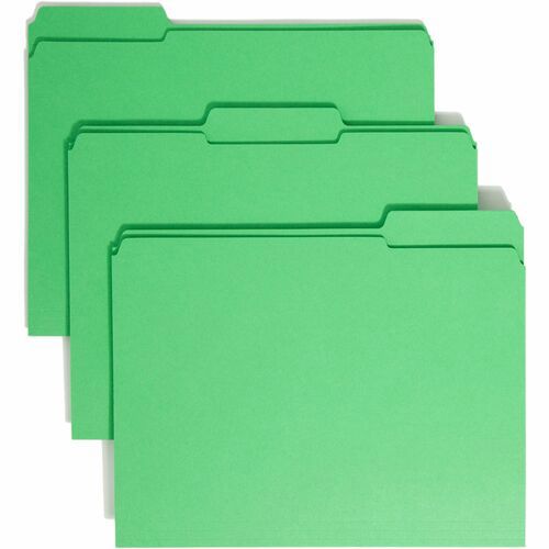 File Folders with Top Tab: Letter, Green, 100/Pack