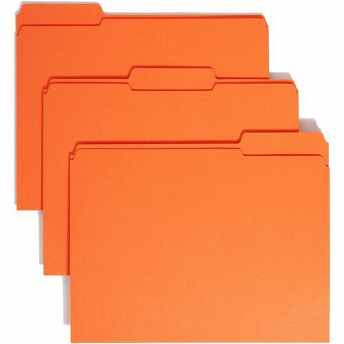 File Folders with Top Tab: Letter, Orange, 100/Pack