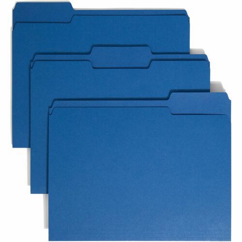 File Folders with Top Tab: Letter, Navy Blue, 100/Pack