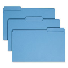 File Folders with Top Tab: Legal, Blue, 100/Pack