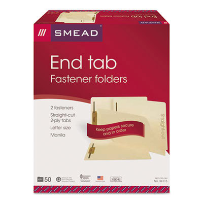 File Folders with End Tab: Letter, Manila, 50/Pack