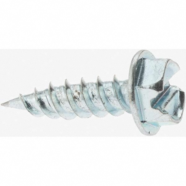 Sheet Metal Screw: #8, Hex Washer Head, Slotted