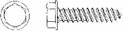 Sheet Metal Screw: 1/4, Hex Washer Head, Hex