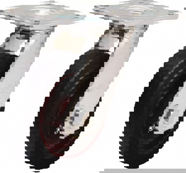 Swivel Top Plate Caster: Rubber Mold on Cast Iron, 5