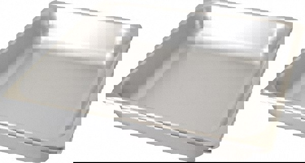 Food Pan Container: Stainless Steel, Rectangular