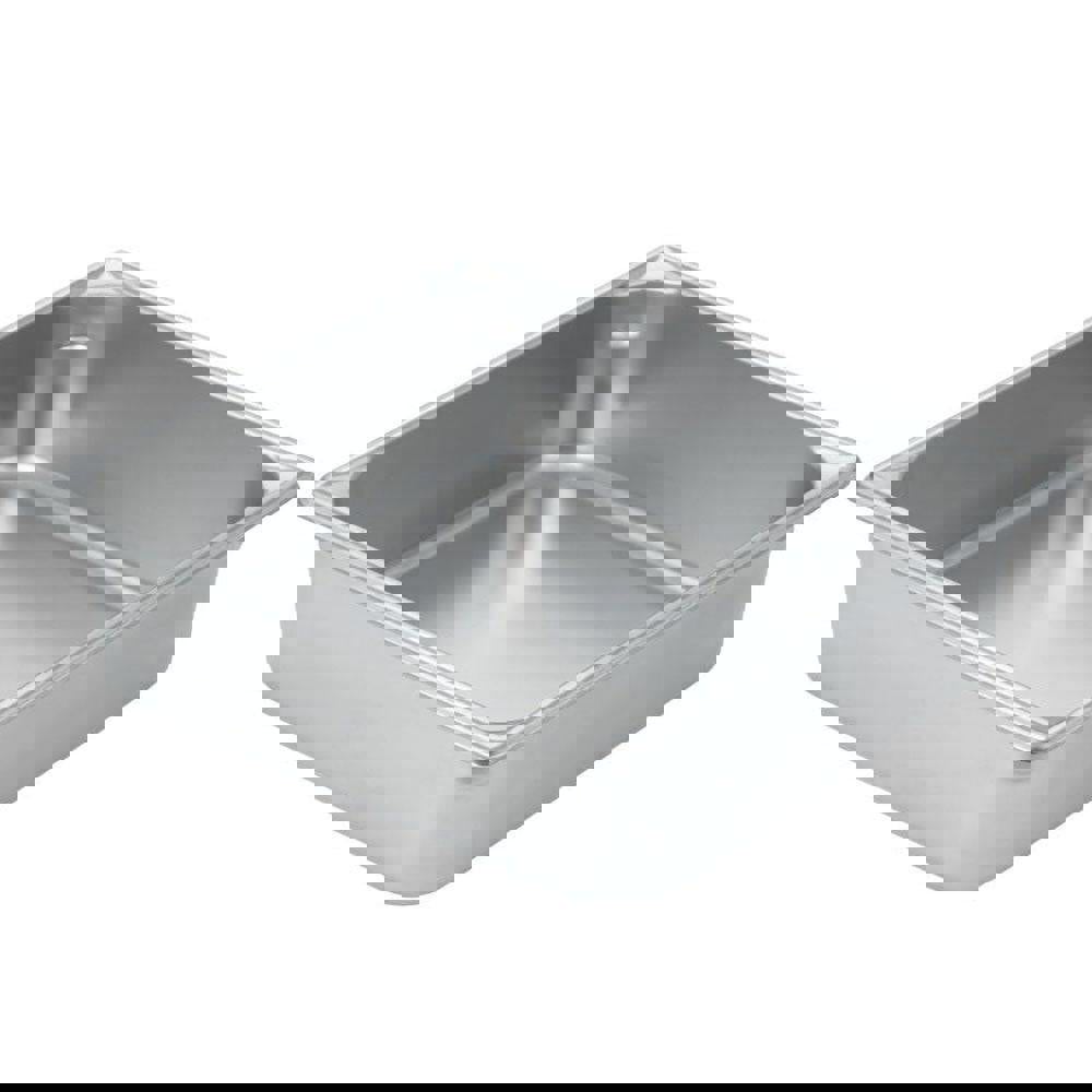 Food Pan Container: Stainless Steel, Rectangular