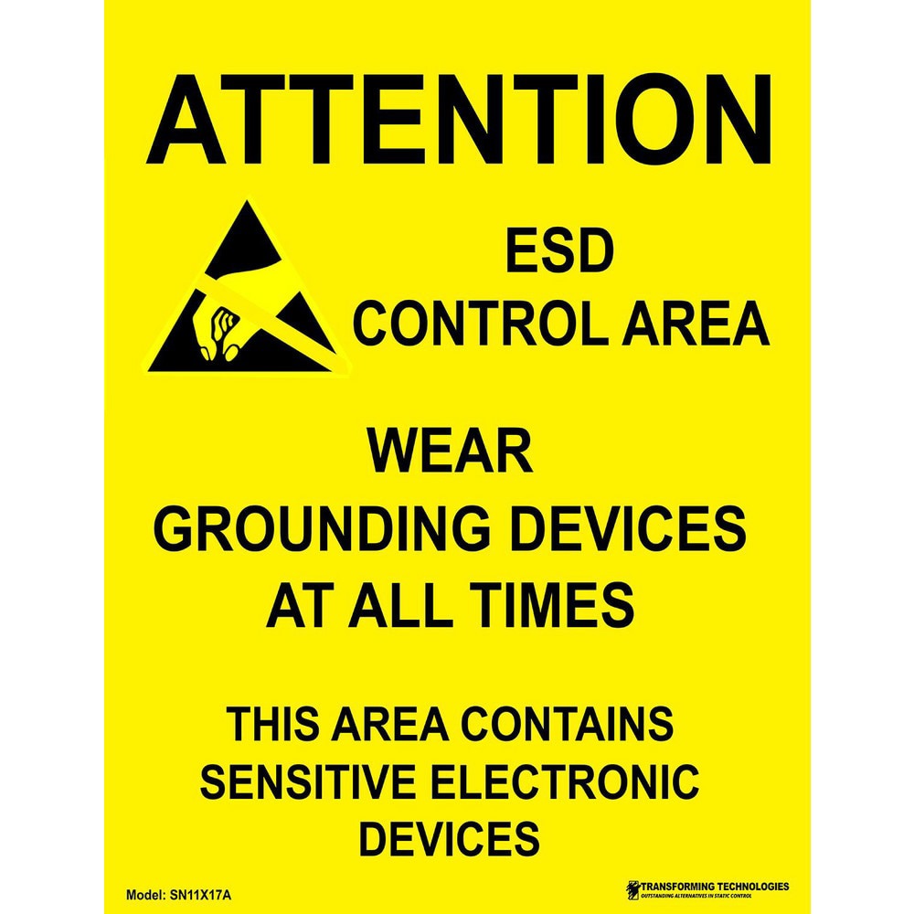 Anti-Static Equipment Accessories; Type: Safety Label ; Additional Information: ESD Sign 17x22 Attention ESD Control Area 5pack