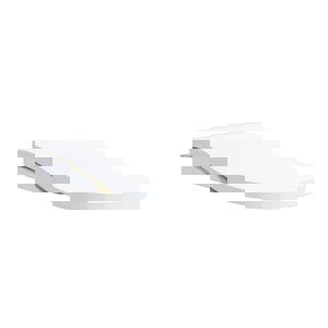 Elongated Closed Front Bidet Seat in Cotton with Silver Trim