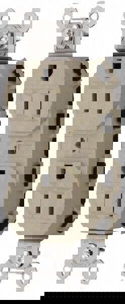 Straight Blade Receptacles; Receptacle Type: Duplex Receptacle ; Grade: Specification ; Color: Light Almond ; Grounding Style: Self-Grounding ; Amperage: 15.0000 ; Voltage: 125V AC