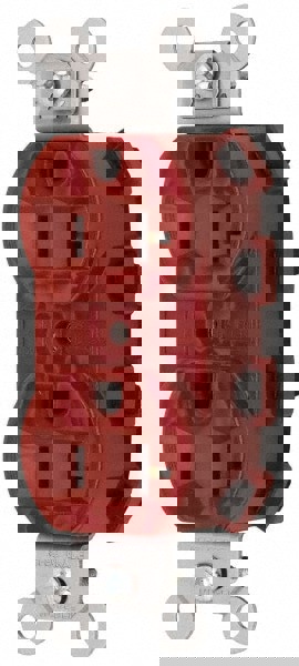 Straight Blade Receptacles; Receptacle Type: Duplex Receptacle ; Grade: Specification ; Color: Red ; Grounding Style: Self-Grounding ; Amperage: 20.0000 ; Voltage: 125V AC