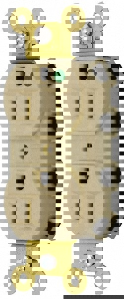 Straight Blade Receptacles; Receptacle Type: Duplex Receptacle ; Grade: Hospital ; Color: Ivory ; Grounding Style: Self-Grounding ; Amperage: 15.0000 ; Voltage: 125V AC