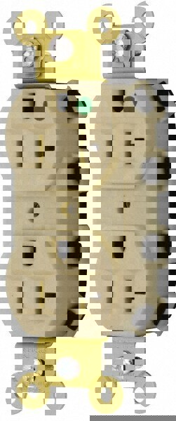 Straight Blade Receptacles; Receptacle Type: Duplex Receptacle ; Grade: Hospital ; Color: Ivory ; Grounding Style: Self-Grounding ; Amperage: 20.0000 ; Voltage: 125V AC