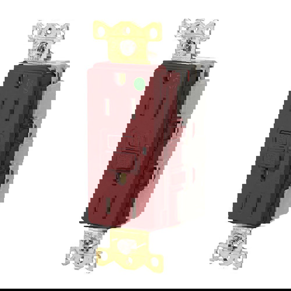 GFCI Receptacles; Grade: Commercial; Hospital ; Receptacle Type: Duplex ; NEMA Configuration: 5-15R ; Reset Type: Manual ; Wiring Method: Wiring Module ; Body Material: Nylon