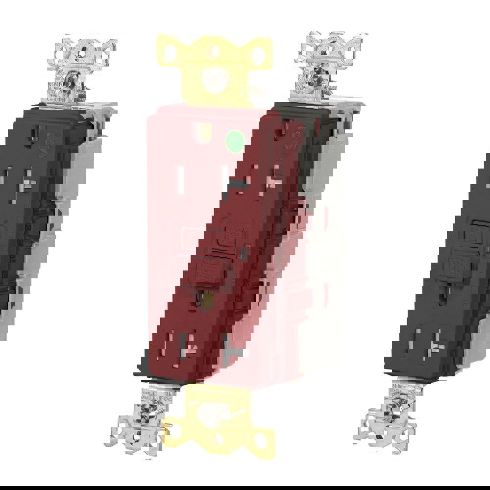 GFCI Receptacles; Grade: Commercial; Hospital ; Receptacle Type: Duplex ; NEMA Configuration: 5-20R ; Reset Type: Manual ; Wiring Method: Wiring Module ; Body Material: Nylon