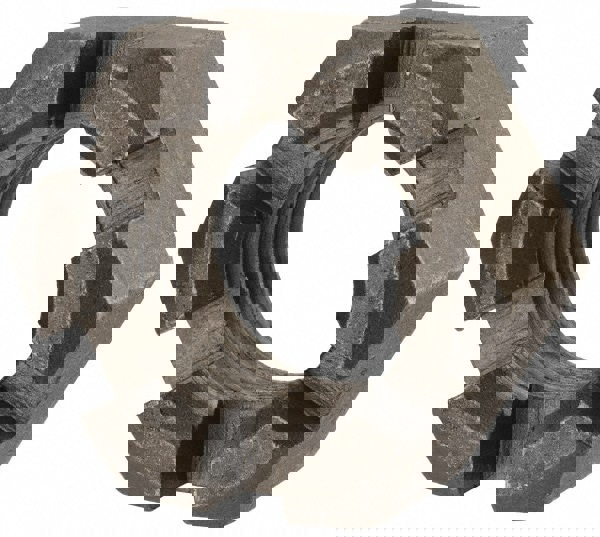 Slotted Lock Nut: 1-1/2-6, Grade 2 Steel, Bright/Uncoated