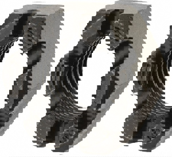 Slotted Lock Nut: 1-3/4-5, Grade 2 Steel, Bright/Uncoated