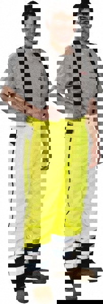 Rain Pants: Polyester, Zipper Closure, Black & Yellow, Medium