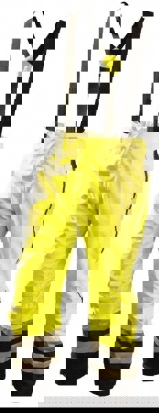 Rain Pants: Polyester, Zipper Closure, Black & Yellow, X-Large