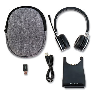 ZUM BT PRESTIGE HEADSET WITH USB DONGLE, BINAURAL, OVER-THE-HEAD, BLACK