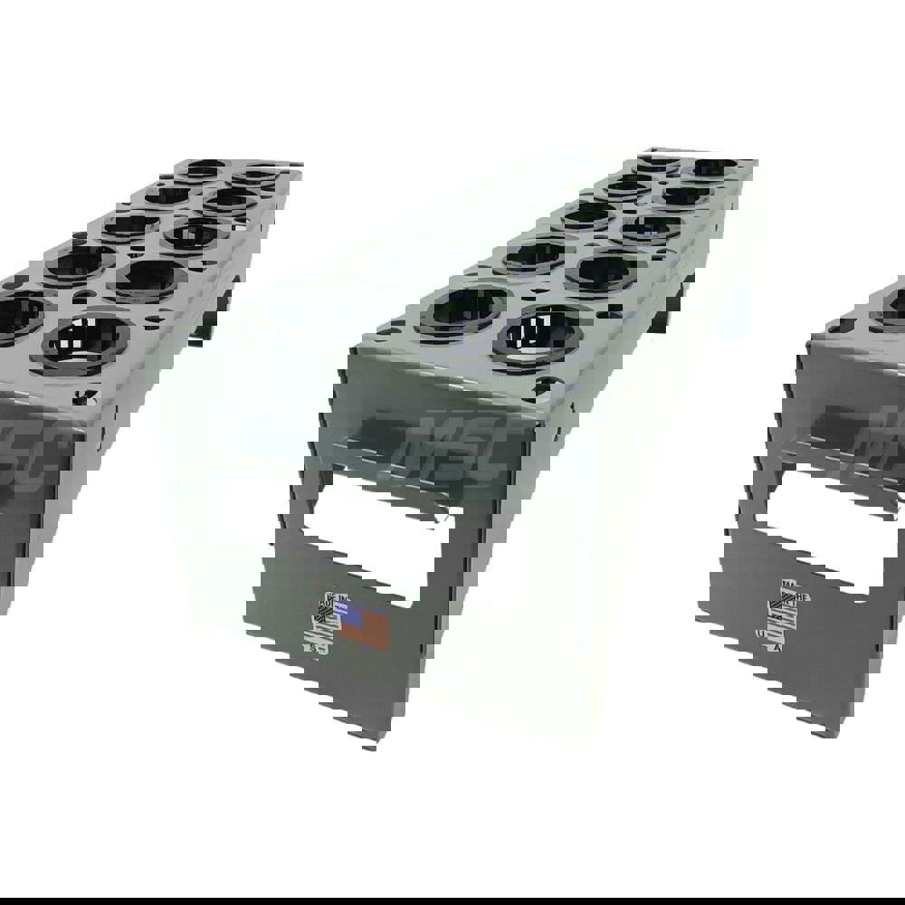 CNC Storage Racks; Rack Type: Benchtop ; Tool Type: CNC Tool Holder ; Load Capacity: 26 ; Overall Height: 5in ; Color: Gray ; Width (Inch): 7