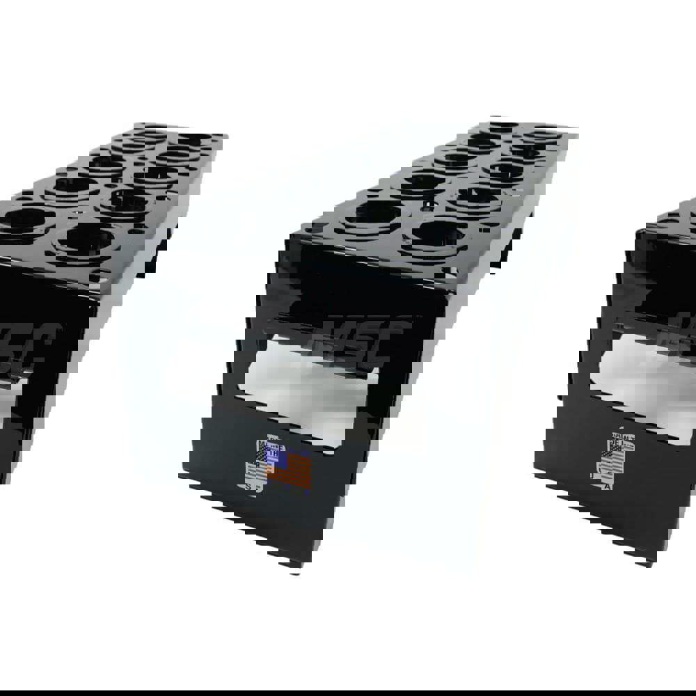 CNC Storage Racks; Rack Type: Benchtop ; Tool Type: CNC Tool Holder ; Load Capacity: 26 ; Overall Height: 5in ; Color: Black ; Width (Inch): 7