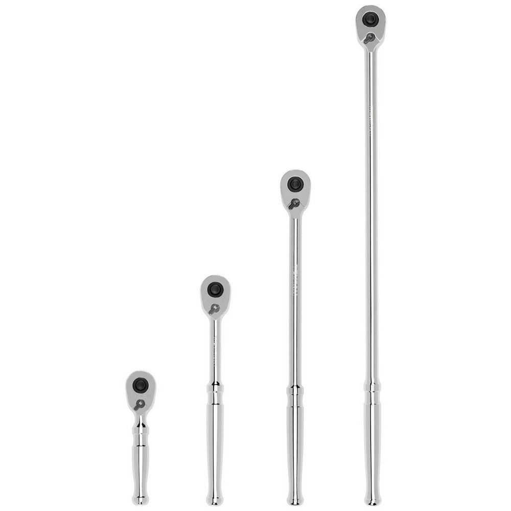 Ratchet Sets; Drive Size: 3/8 in ; Overall Length (Inch): 4-1/2; 8; 12; 18 ; Head Shape: Pear ; Head Style: Fixed; Reversible ; Head Features: Compact ; Material: Steel