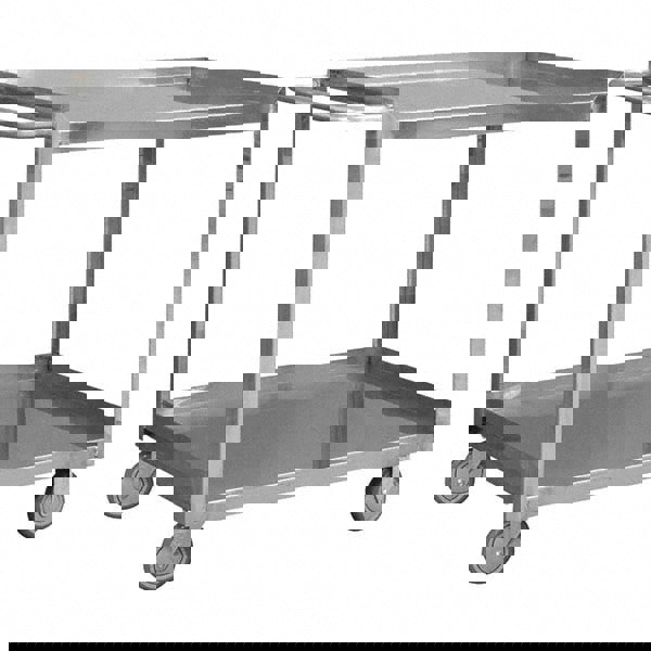 Mobile Utility Cart: Stainless Steel, Silver