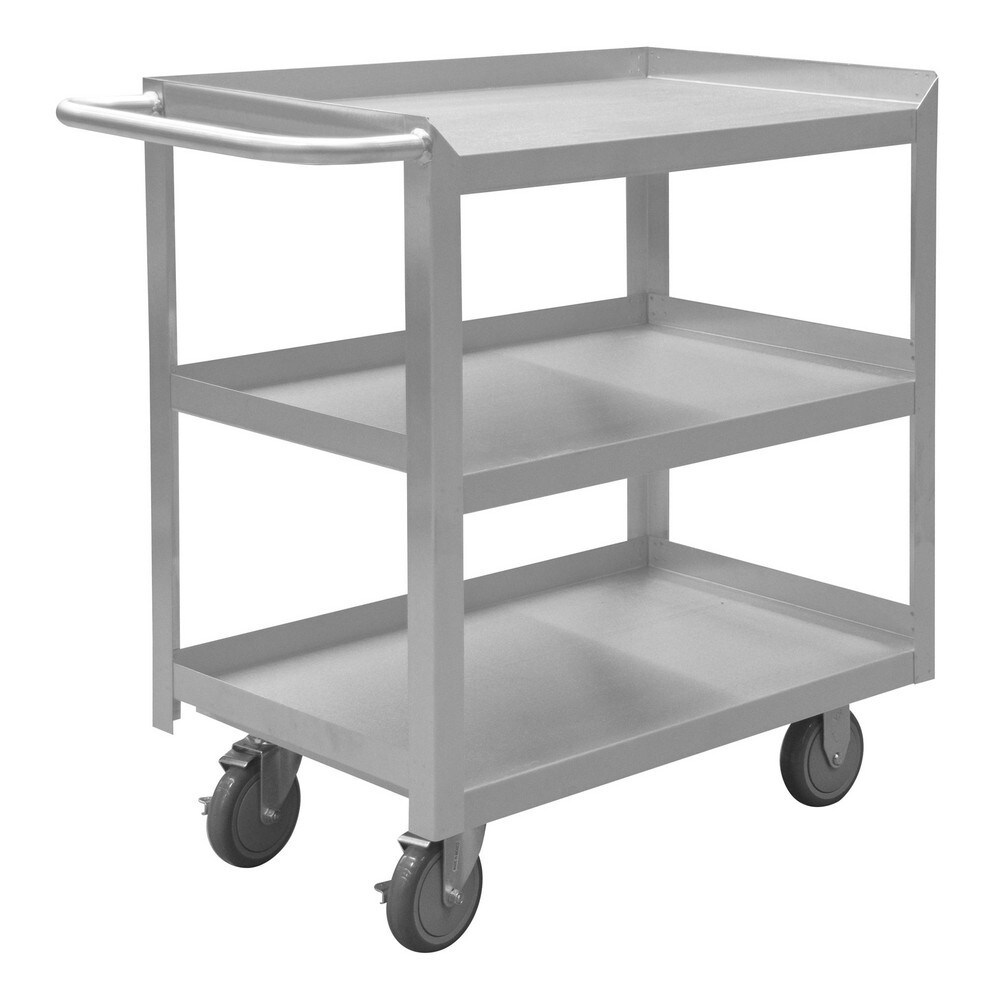 Mobile Utility Cart: Stainless Steel, Silver