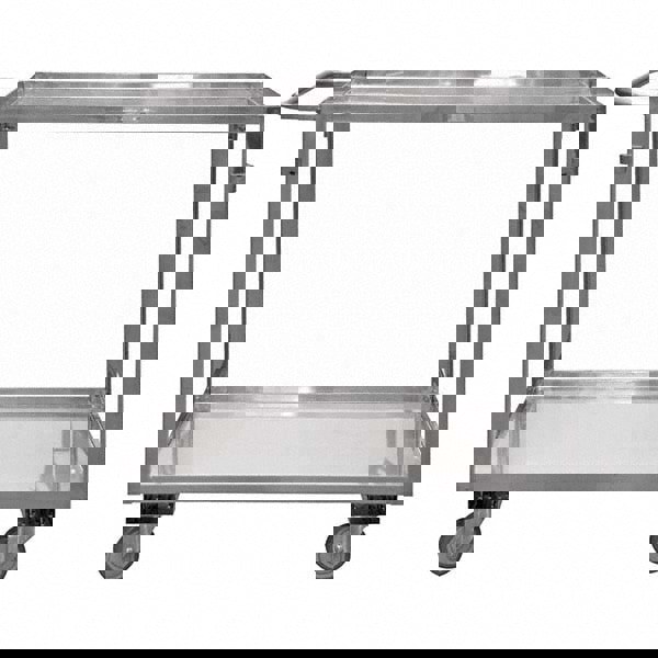 Mobile Utility Cart: Stainless Steel, Silver