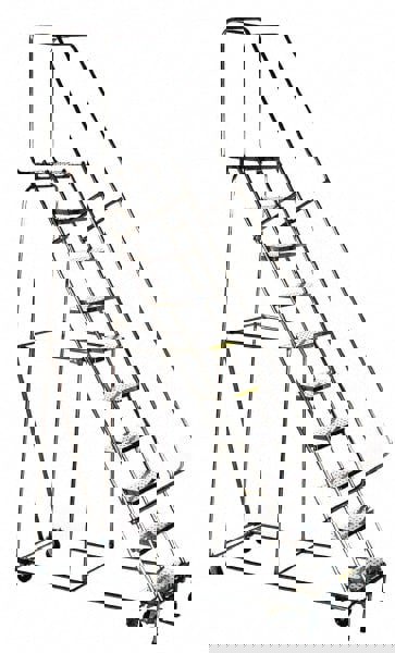 Stainless Steel Rolling Ladder: 6 Step